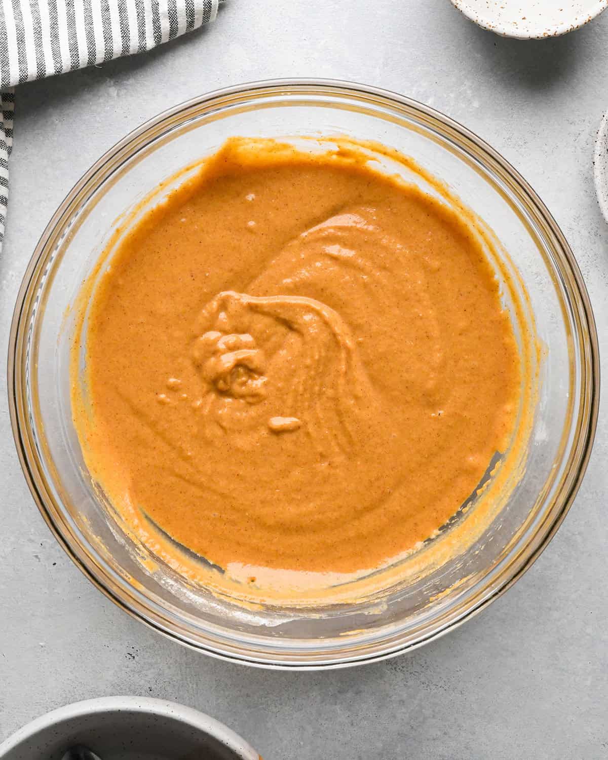 Pumpkin Coffee Cake batter in a bowl