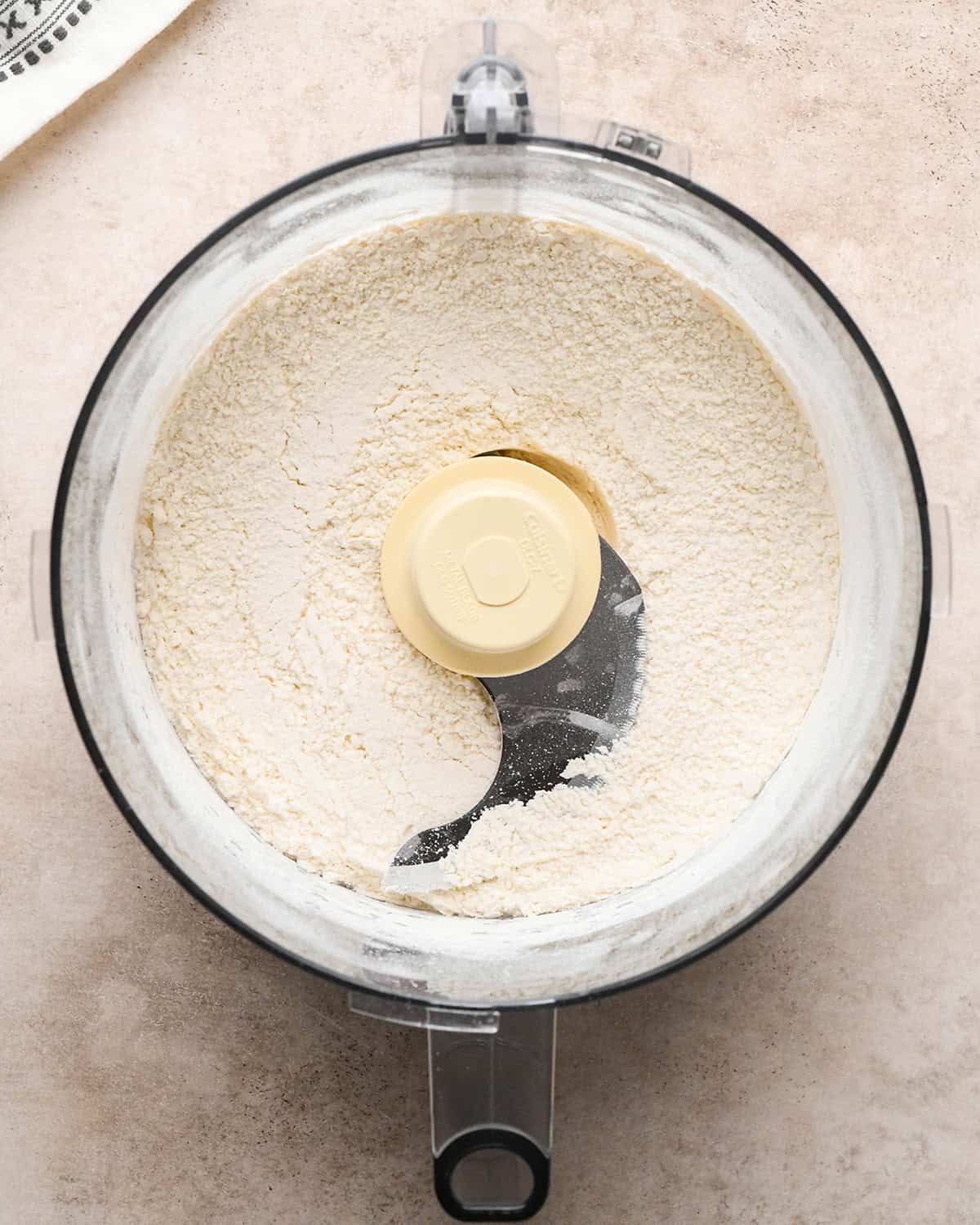 flour sugar and salt in a food processor after mixing making dutch apple pie crust