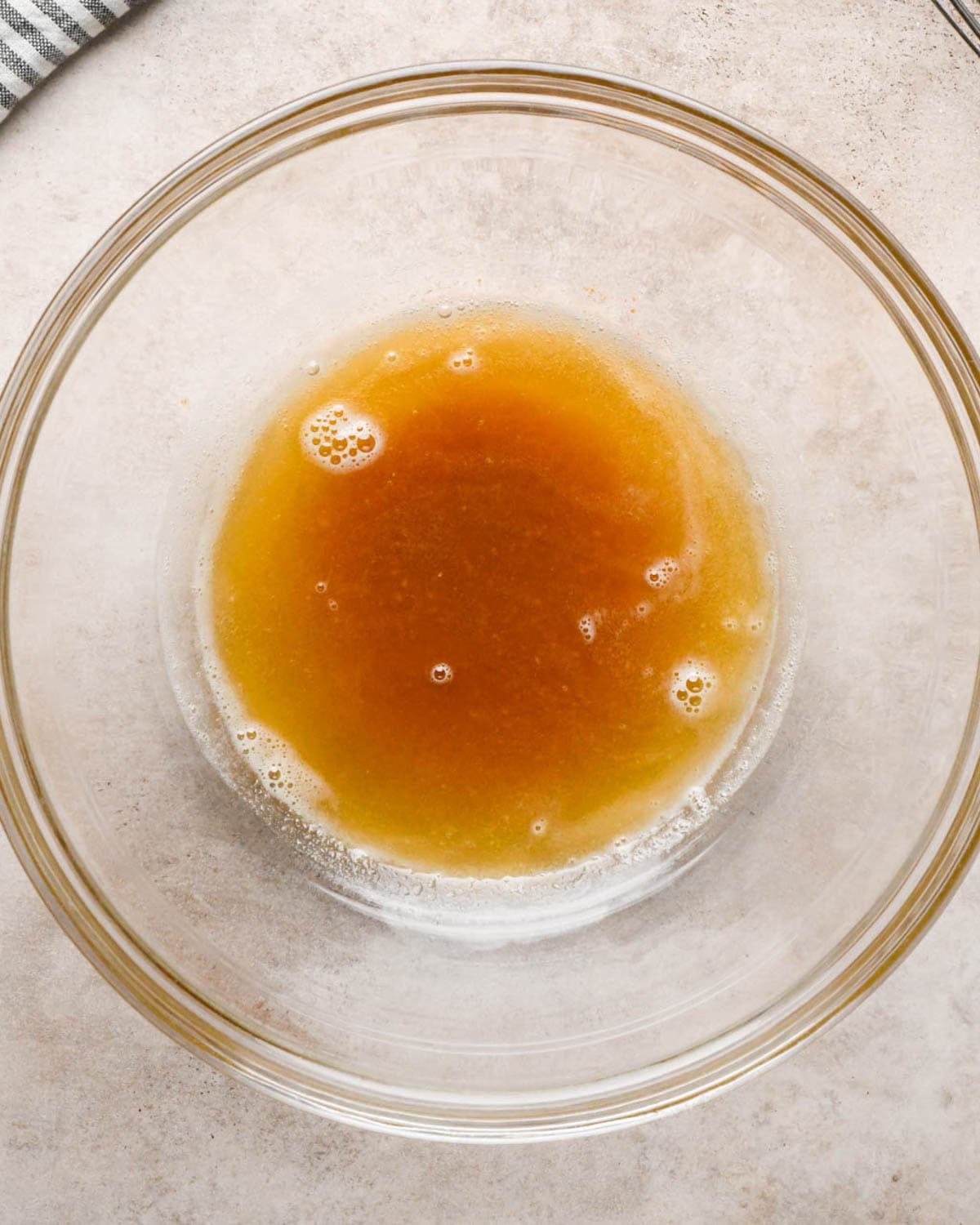 making brown butter pumpkin cookies - brown butter in a glass mixing bowl