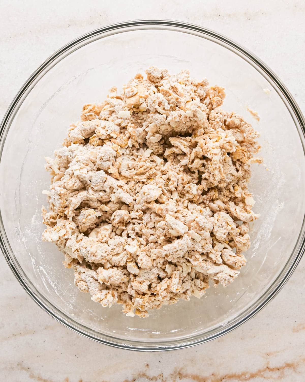 making apple scones - dough after mixing in the wet ingredients