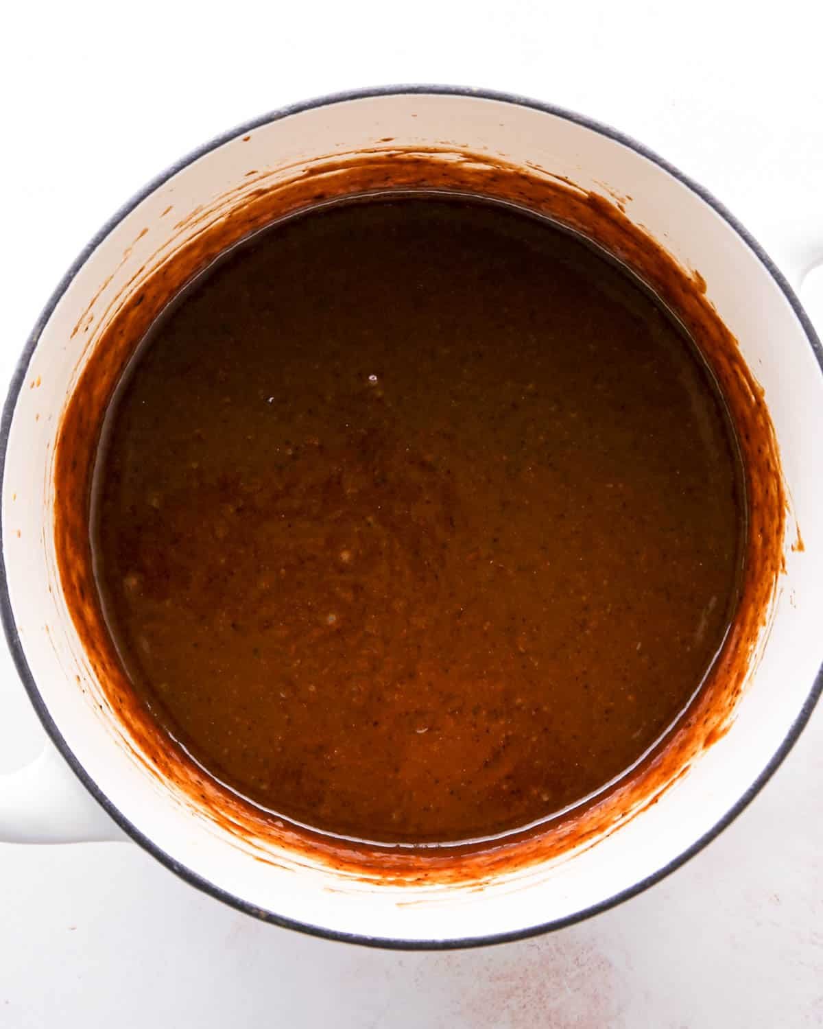 making birds nest cookies - final wet mixture in a white pot