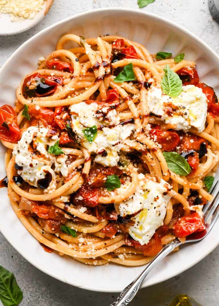 Pasta with Burrata Cheese - JoyFoodSunshine