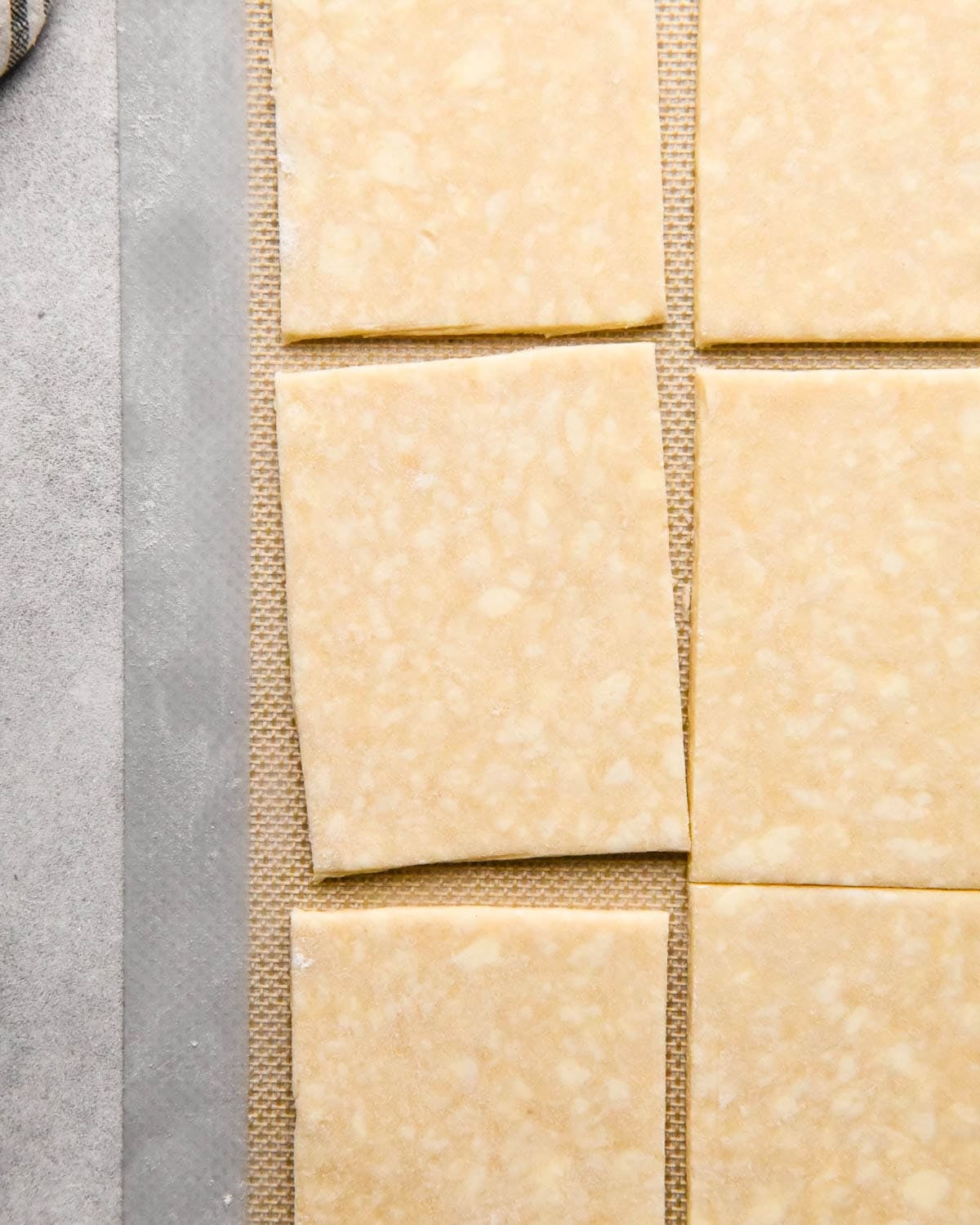 making homemade pop tarts - 6 rectangles of dough