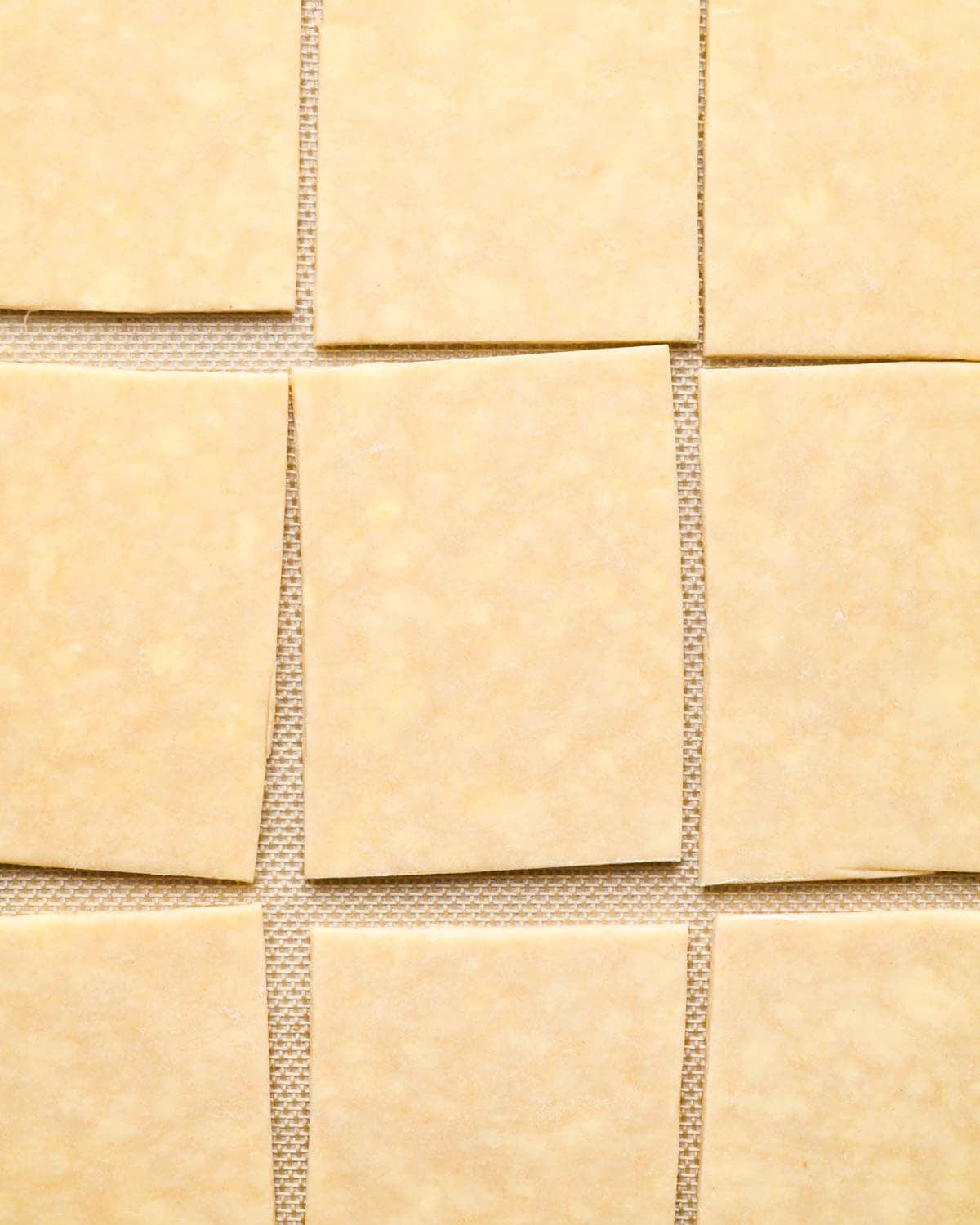 making apple hand pies crust - dough cut into 9 rectangles